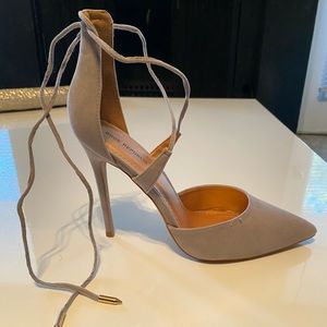 Grey Faux Suede Pumps